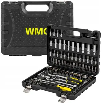 Set veglash WMC 94 copë, koka 1/4" dhe 3/8" 4-22mm, kuti plastike, gri
