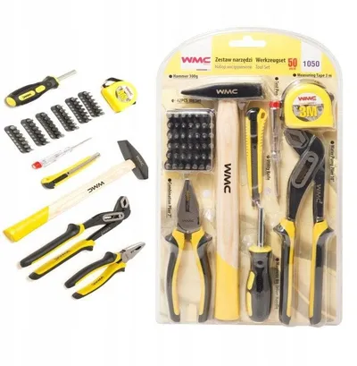 Set veglash WMC Tools, 50 copë, çelik krom vanadium, me kuti plastike - 1