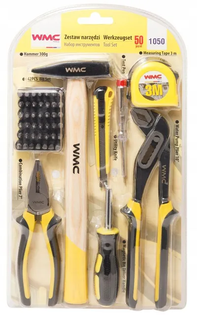Set veglash WMC Tools, 50 copë, çelik krom vanadium, me kuti plastike - 3