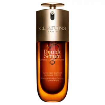 Serum fytyre Clarins Double Serum, kundër plakjes, 50 ml, transparent