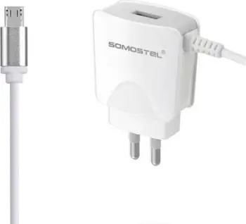 Karikues 2A me kabllo Micro USB, 2100mAh SMS-A03, i bardhë