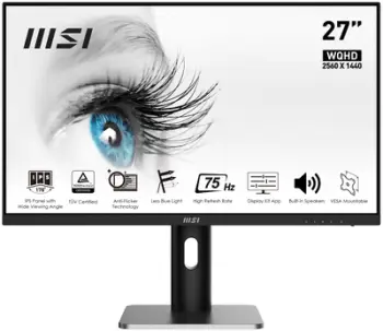 Monitor MSI PRO MP273QP, 27", 2560 x 1440, Wide Quad HD, 75 Hz, i zi
