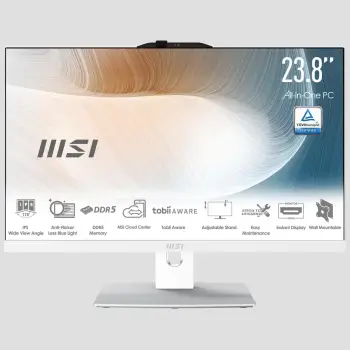 AIO MSI Modern AM242P 1M-1206DE – i3 100U / 23.8” / 16GB / 256GB SSD / W11P / I bardhë