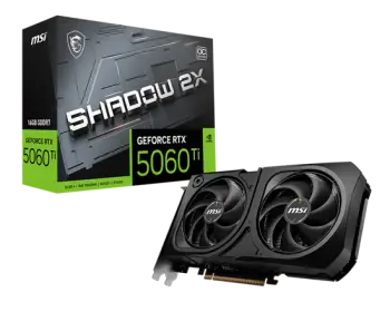 Kartelë Grafike (GPU)MSI GeForce RTX 5060 Ti SHADOW 2X OC PLUS / 16GB GDDR7 Graphics Card – Zezë