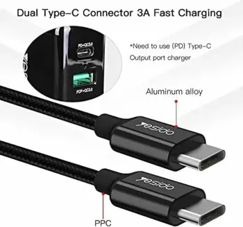 Kabllo Usb Type-c To Type-c 1.2m 3a Ca-29