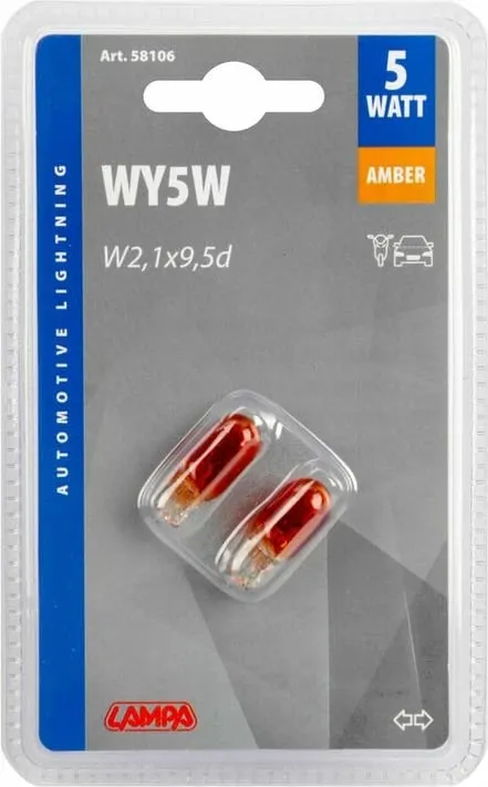Lampa 12v Wy5w Portokall Blister - 1