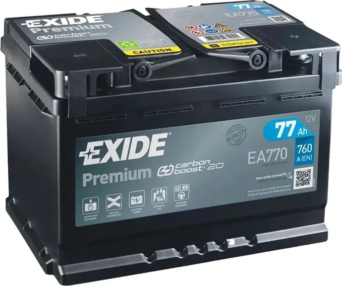 Bateri 12V 77Ah Exide Premium Ea770 - 1