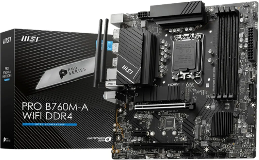 Pllakë amë MSI PRO B760M-A WIFI DDR4 - Intel B760 - 1