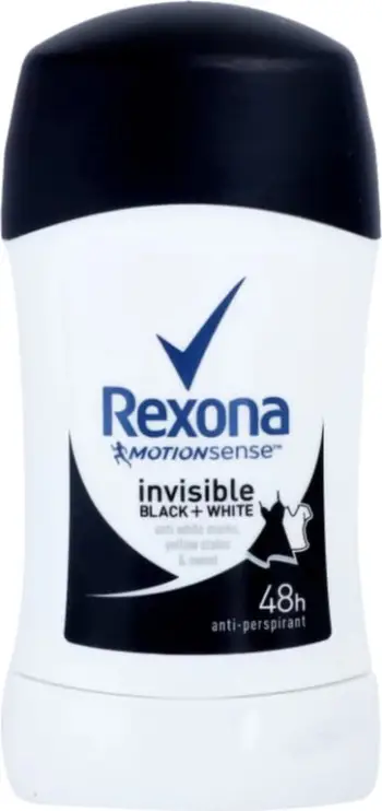 Deodorant Stick Rexona, invisible on black + white 48H, 40 ml