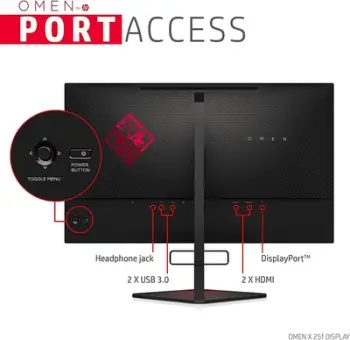 Monitor gaming HP Omen x 25F, 24.5", FHD, 240Hz, 3MS, 400 cd/m², i zi