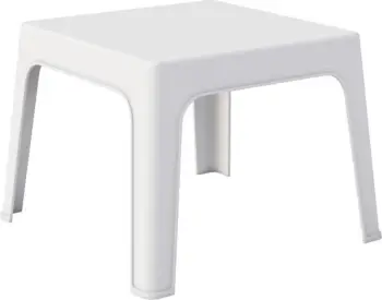 Tavolinë e ulët katrore, polipropilenë e bardhë, SLEEK FH6371.01, 49.5x49.5x40cm