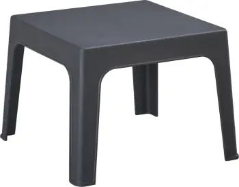 Tavolinë e ulët katrore për kafe, polipropilen, ngjyrë gri e errët, SLEEK FH6371.10, 49.5x49.5x40cm
