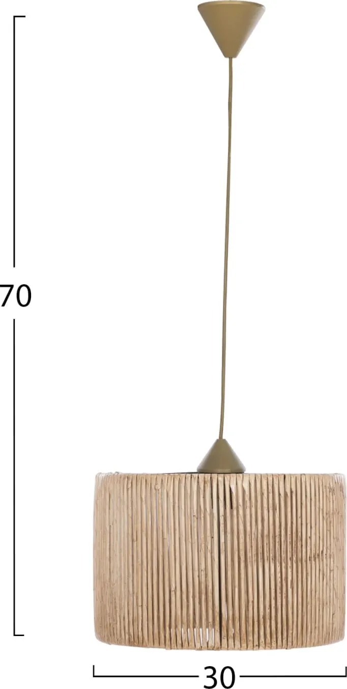 Llambë tavani boho, dru dhe bambu natyrale, FH7368, 30x30x70cm - 2