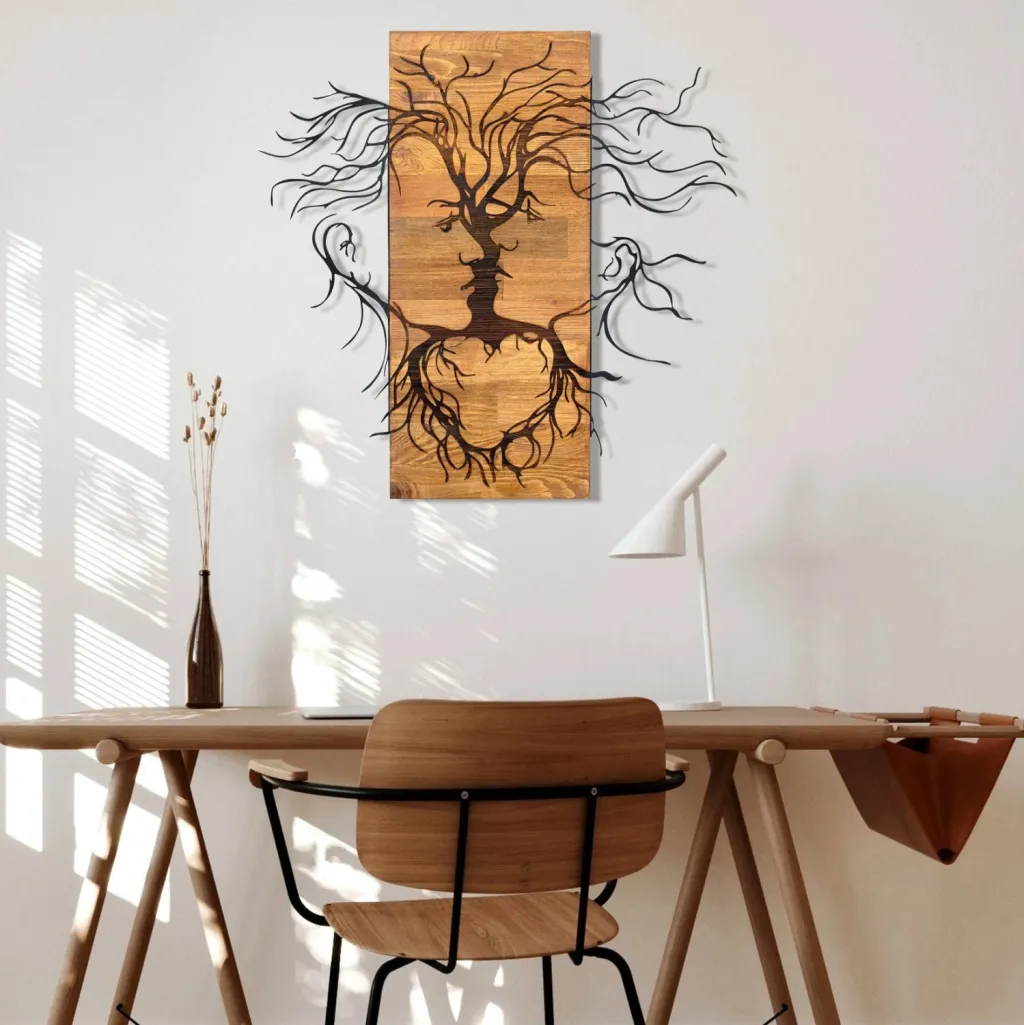 Dekor muri FACES, metal i zi, dru, 60x3x57.5cm - 2