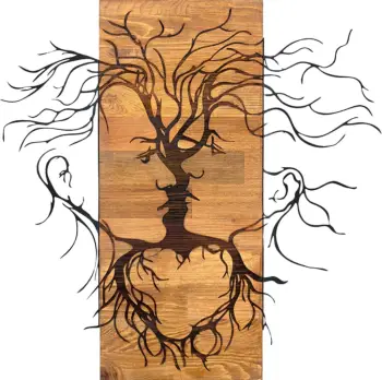 Dekor muri FACES, metal i zi, dru, 60x3x57.5cm