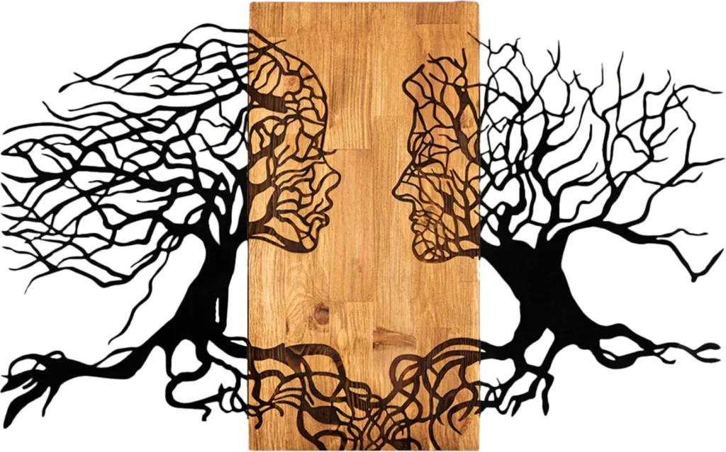 Dekor muri Illusion, metal i zi, dru, 92x3x58cm - 1