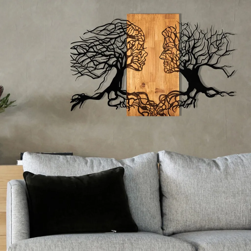 Dekor muri Illusion, metal i zi, dru, 92x3x58cm - 2
