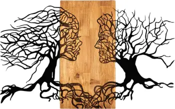 Dekor muri Illusion, metal i zi, dru, 92x3x58cm