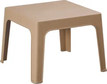 Tavolinë e ulët katrore SLEEK, polipropilen, ngjyrë kapuçino, FH6371.03, 49.5x49.5x40cm