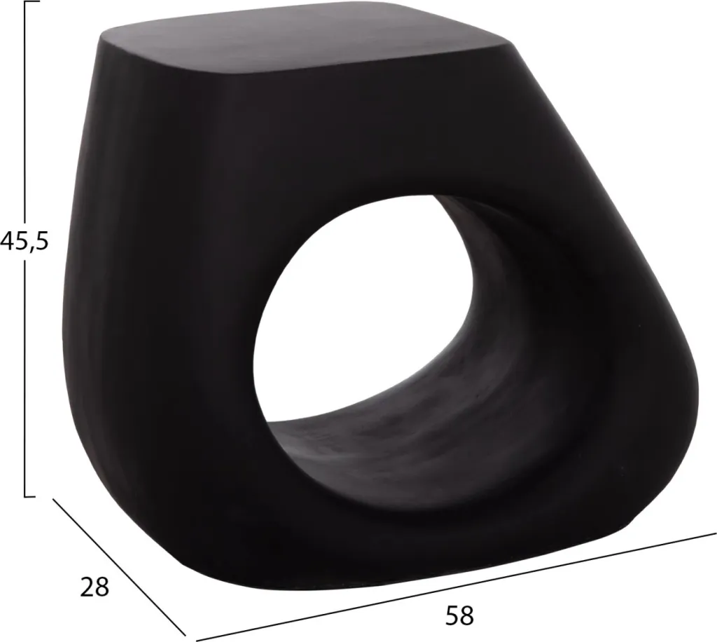 Karrige lounge LANS, fibër-cement, e zezë, 58x28x45.5cm - 2