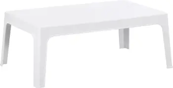 Tavolinë e ulët drejtkëndëshe, polipropilenë e bardhë, SLEEK FH6367.01, 99x59.5x39.5cm