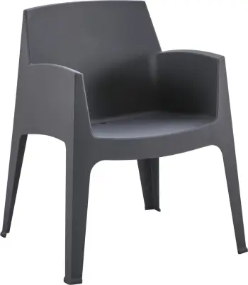 Karrige me mbështetëse krahësh prej polipropileni, ngjyrë gri, SLEEK FH6370.10, 57x56x82.5cm