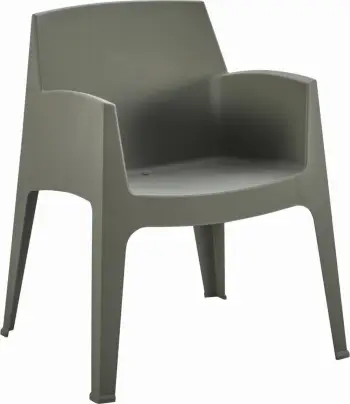 Karrige me krahë polipropileni SLEEK, ngjyrë ulliri e errët, FH6370.05, 57x56x82.5cm
