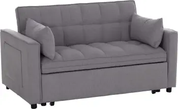 Divan i shndërrueshëm në shtrat, dy vende, BORG FH3289.01, material gri, 142x94x78cm