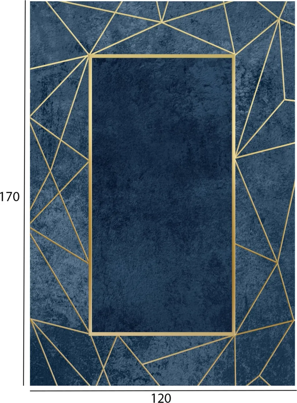 Tepih modern me franja, JOSIANE, ngjyrë blu-ari, FH7677.28, 120x170cm - 2
