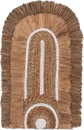 Dekor muri me fibra abaka dhe litar, ngjyrë natyrale, 32x58x8 cm, FH7791