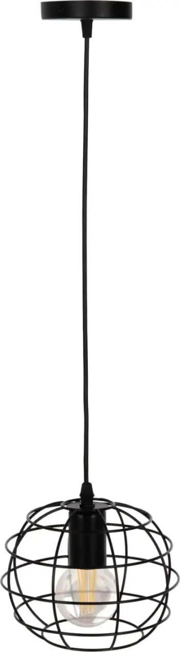 Llambë varëse tavani FH4037, sferë metalike e zezë, Φ16x124H cm