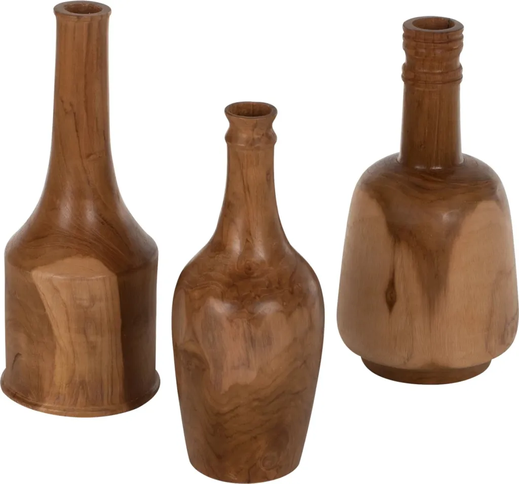 Shishe dekorative 3PCS set FH7717 dru teak natyral - 1