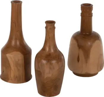 Shishe dekorative 3PCS set FH7717 dru teak natyral