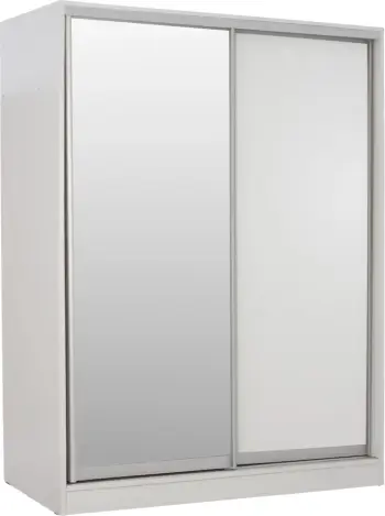 Dollap me dyer rrëshqitëse me pasqyrë, bardhë, FH2434.03, 160x60x210 cm
