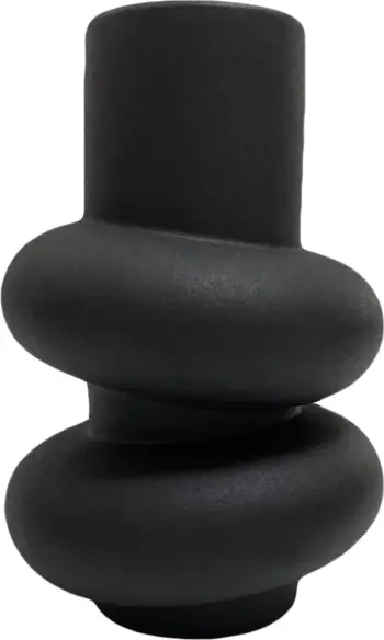 Dekor tavoline qeramike, ngjyrë e zezë mat, FH4627.02, Φ16x25.5H cm