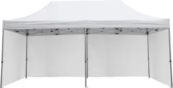 Gazebo me 4 hije anësore CRESSEN FH21099.01 i palosshëm, kornizë alumini argjendi, e bardhë 3x6x3.4Hm