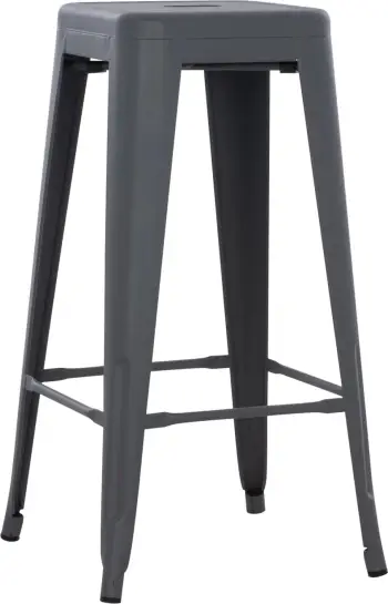 Karrige për bar MELITA-PRO FH8642.50 metalike, ngjyrë gri, 43x43x78H cm
