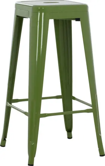 Karrige për bar MELITA-PRO FH8642.53 metalike, ngjyrë ulliri e çelët, 43x43x78Hcm
