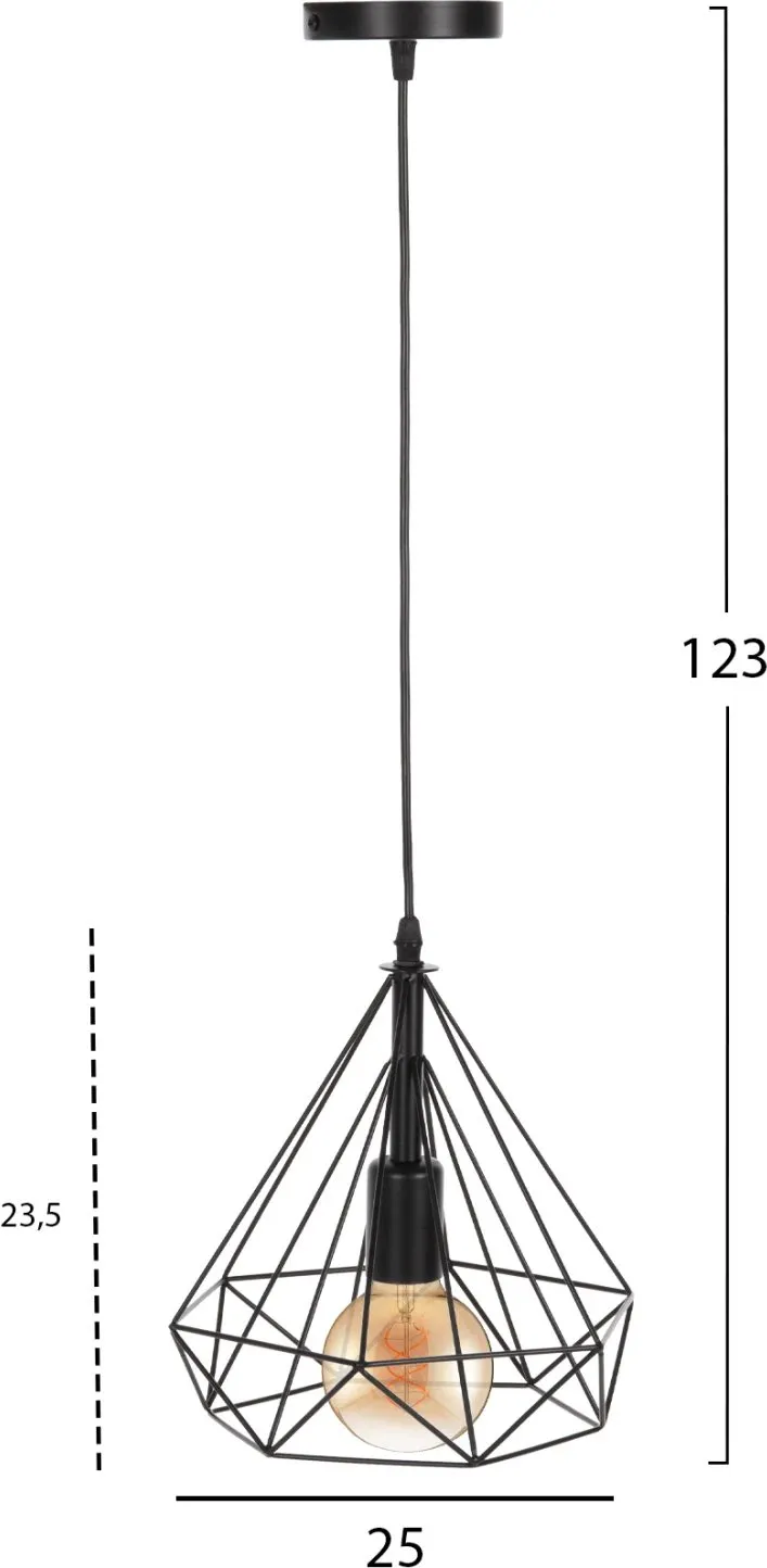 Llambë e varur tavani (HM4063), zezë - 2