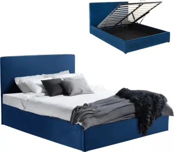 Krevat ALLIE FH584.18 160x200 me hapësirë ruajtjeje, kadife blu