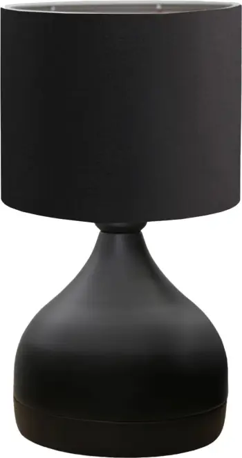 Llambë tavoline FH7593.01 trup metalik i zi, abazhur i zi, D18.5x45Η cm