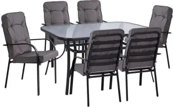 Set kopshti tavolinë & karrige FH10561.01, 7 pjesë, hiri