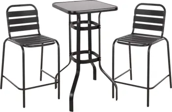 Set kopshti tavolinë & karrige Laura FH21055, 3 pjesë, të zeza