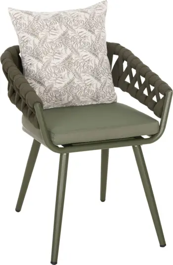 Karrige alumini CAMDEN FH6141.09 jastëk shpine me dizajn print-dritë ulliri 56x60x72-87Hcm