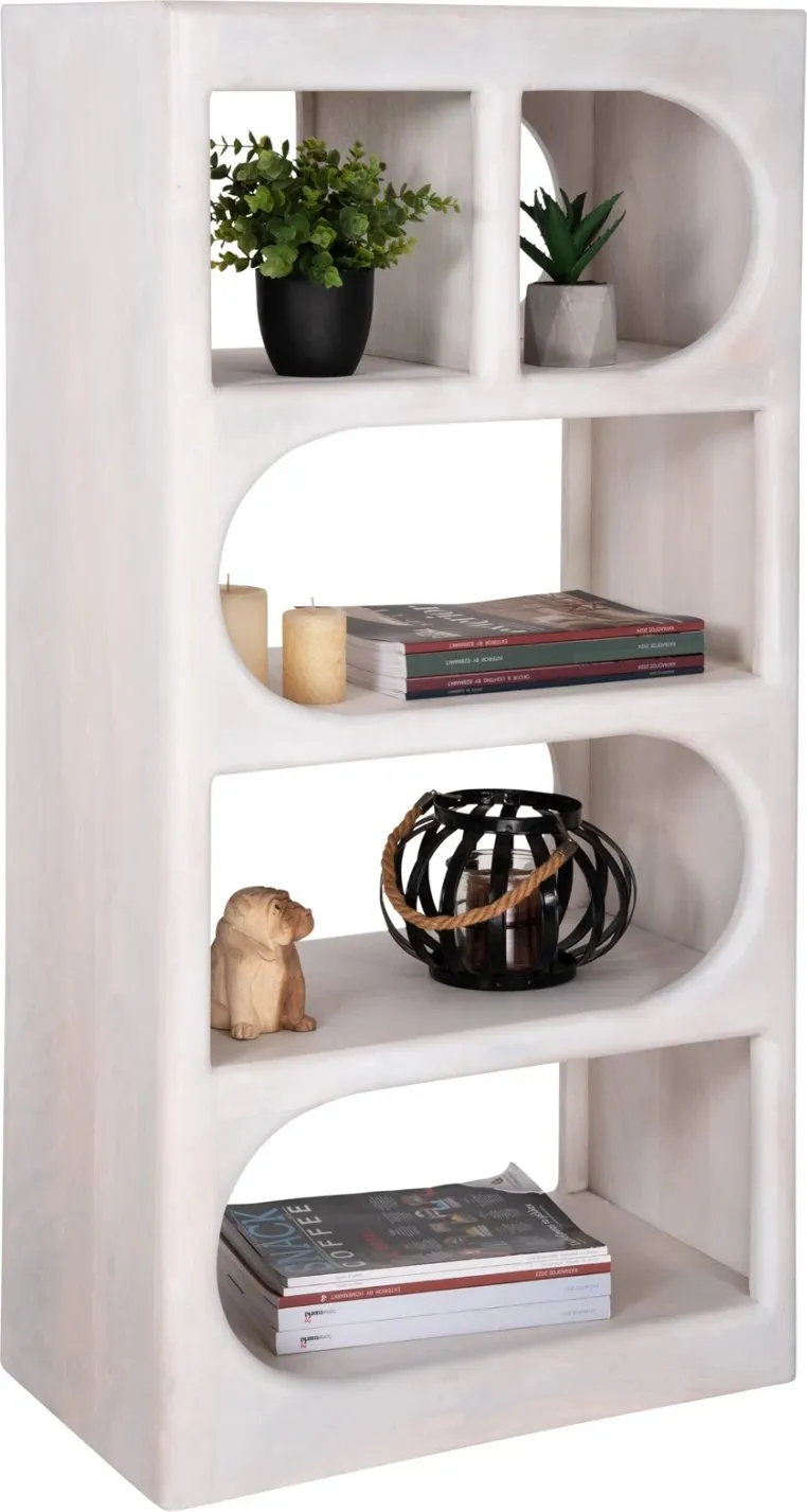Tallboy HANDYR dru mango i bardhë 60x35x120H cm - 1