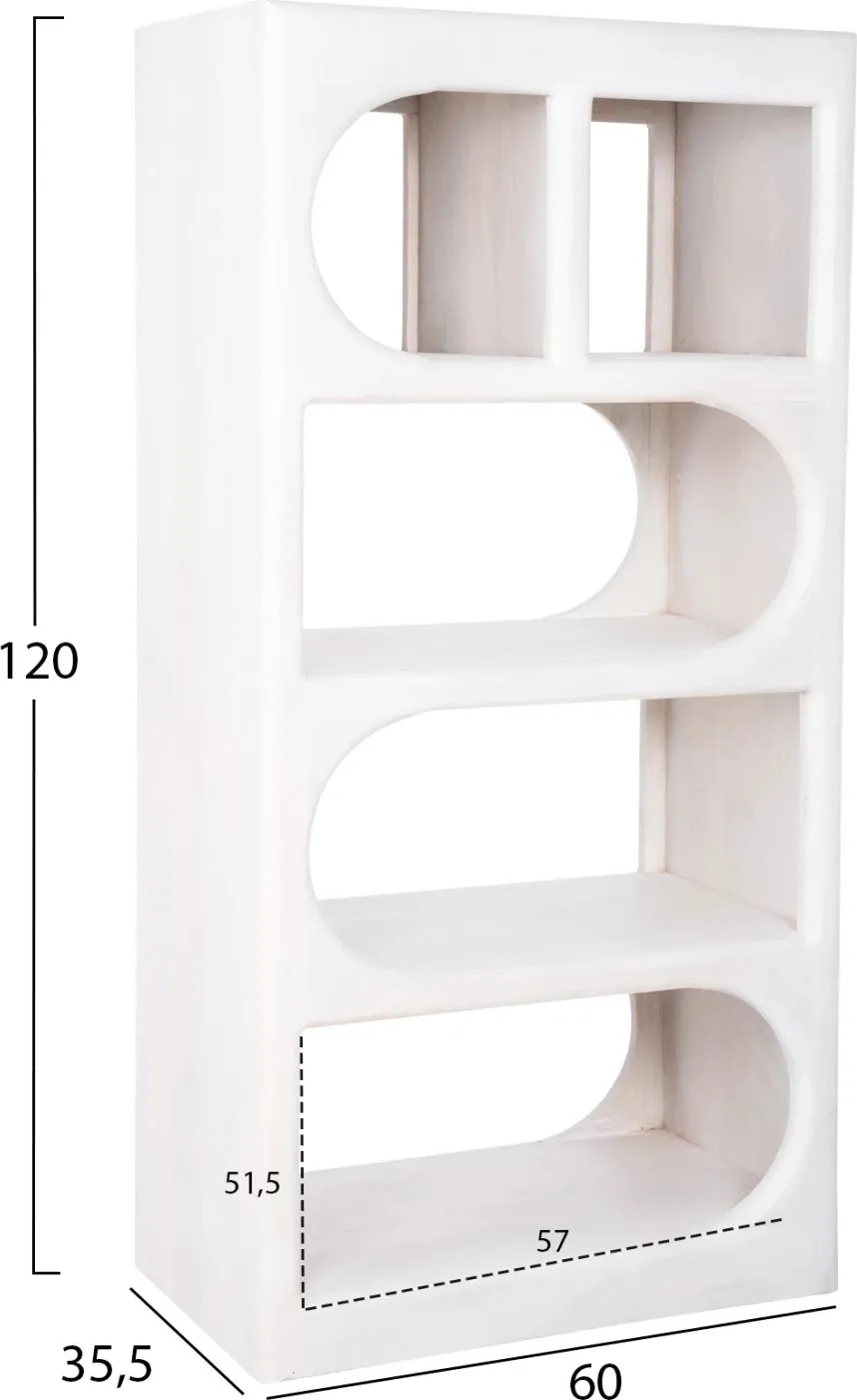 Tallboy HANDYR dru mango i bardhë 60x35x120H cm - 2