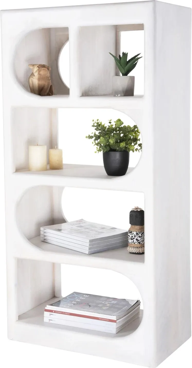 Tallboy HANDYR dru mango i bardhë 60x35x120H cm - 4