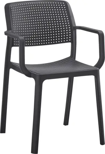 Karrige për jashtë COMFEE FH6102.02 polipropileni, ngjyrë e zezë, 54x57x83H cm