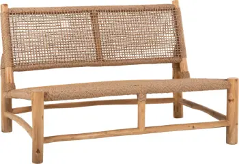 Divan për jashtë 2-vendësh LONDER FH5984 dru TEAK dhe ratan sintetik i përdredhur 120x75x78H cm