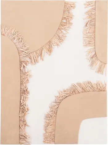 Panel dekorativ për mur, seri Santorini, FH4533, MDF, ngjyrë e bardhë-kafe, dekor beixh, 60x4.5x80 cm